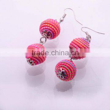 >>>Latest Design Fashion National Style Handmade Woven Lantern Colorful Jewelry Fancy Drop Earring/ photo-2