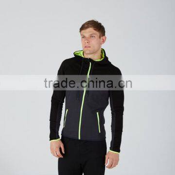 Muscle fit gym zip hoodie men's fitness sports plain hoodies