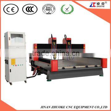 High Speed CNC Router 1325 Stone Engraving Carving Machine 5.5Kw With 2 Spindle Head NCStudio Control System ZK-1325
