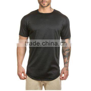 Wholesale mens scoop bottom tall t shirt blank custom extended blank t shirt