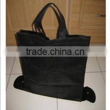 Fashion Black Color Non Woven Fold Able Bags