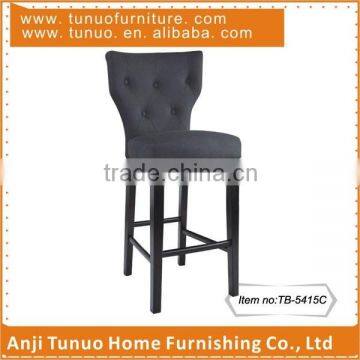 High wooden stool,For counter use,Patchwork back with 5 buttons,TB-5415C