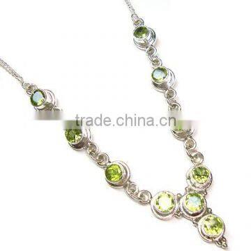 Wholesale .925 Sterling Silver Peridot Stone necklace