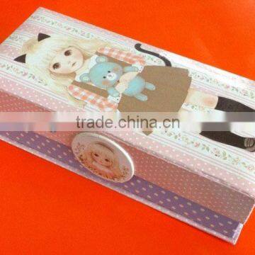 top sale cute top grade paper magnetic pencil case with mirror