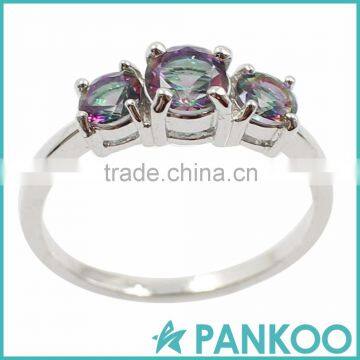 Wholesale Fashion Classic Series of Three Large Opal Sterling Silver Unisex Ring