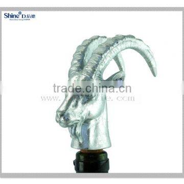 resin gift silver painting oryx head wine boottle stopper alibaba china supplier