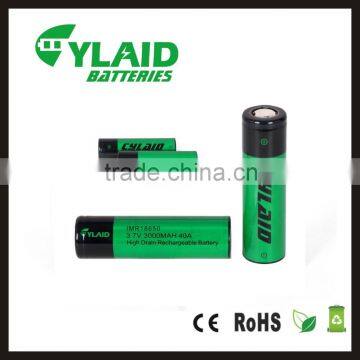 Newest Akku 18650 Cylaid 40A 3000mah battery for mechanical vaporizer with high capacity IMR 18650 battery