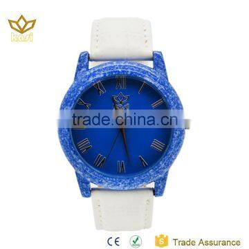 China manufactory alloy watchcase backlight blue dial stainless steel back quartz watch man 7030