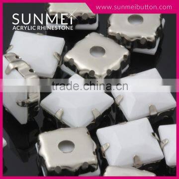 High Quality Square Shape Plastic Rhinestone Trimming for Dress