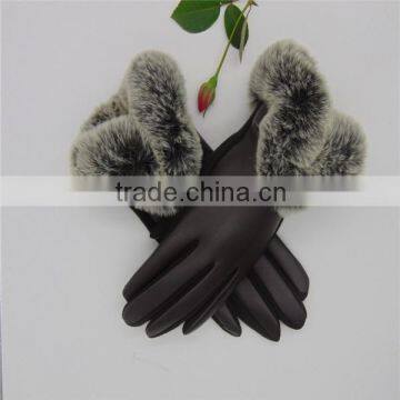 2016 China Hot Sale Black/Brown/Red Tight PU Leather Gloves photo-4