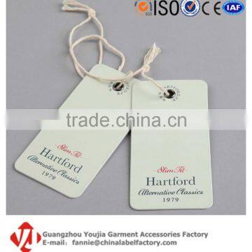 Hot Stamping Logo Printed Luggage Tag Paper Hang Tag With Eyelet Swift Tag