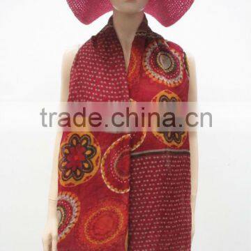 Fashion red scarf,Winter scarf for women,Printed voile scarf