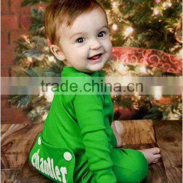 Personalized Long John Baby Christmas Pajamas with Bottom Flap