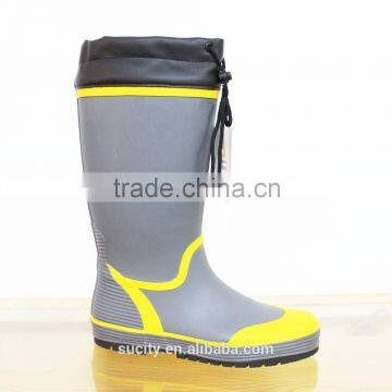 elegant matte men rubber rain boot with collar