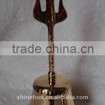 (A251) 8.2" brass handle bell for many usages A3-502,with trident handle