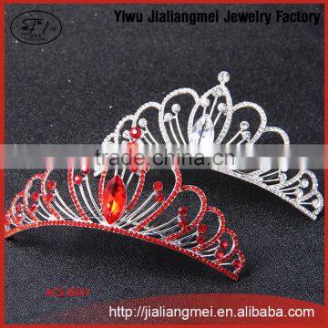 Bridal jewelry red big crystal luxury exaggerated super beauty queen tiara crown special wholesale