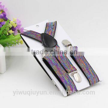 Suspenders Adjustable Sparkling Glitter Clip On New baby and kids Clip-on Braces Elastic Y-back Suspenders