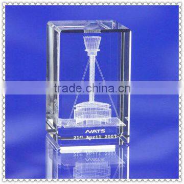 2D/3D Laser Engraved Crystal Cube For Desktop Gifts