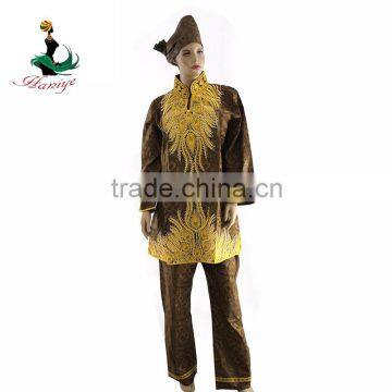 2016 Haniye African Woman Bazin Traditional Embroidered Cotton Dress Riche Woman of African Design photo-2