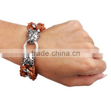 Genuine leather bracelet cheap fine jewelry leather bracelet wholesale