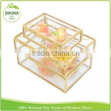 Wedding Vintage Container With Cover, Rose Gold, Old Rustic Meta Jewelry Photo Display Case, Storage Secret Aluminum Tin Box photo-4