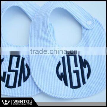 Personalized Monogrammed Seersucker Bib