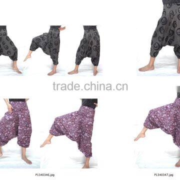 Byjoyja Thailand Women Alladin Hippie Boho Harem Hmong cotton Ginnie Yoga Baggy Fisherman Pants