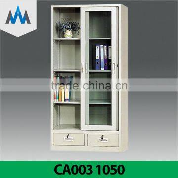 Vintage Design Glass Door High Quality Metal Document Storage Cabinet, Steel Storage Wardrobe Manufacturer For Living Home