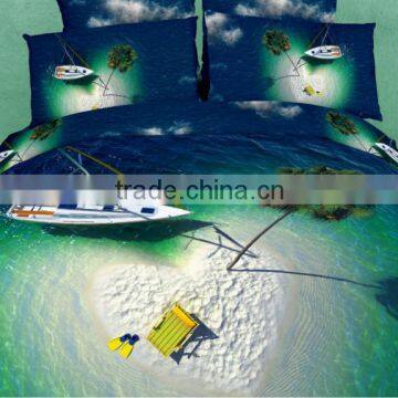four six 2014 new 4pcs bed sheet cover ocean pillowcase 3d bedding set