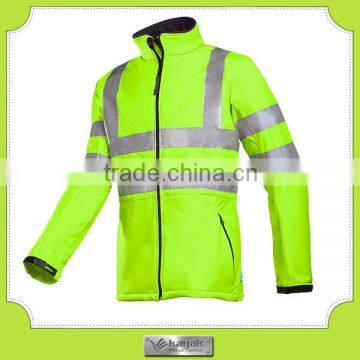 custom made anti-acid fire proof mens green safety reflective jacket