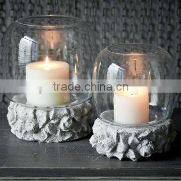 H170 vintage style cement candle holder 2016