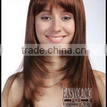 Custom made Long red color straight synthetic lace hair wigs manufacture in China