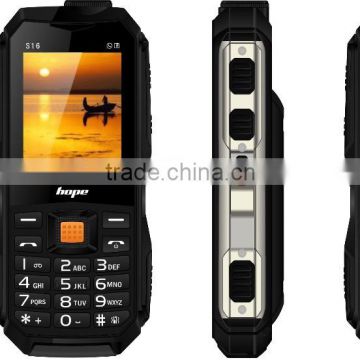 cheapest outdoor rugged mobile phone 2.4inch black/green water-dust-shock proof