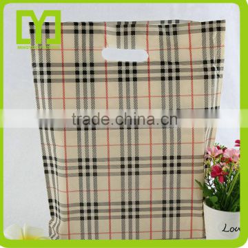 Custom logo design printing die cut handle bag PE plastic shopping bag