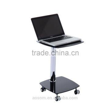 HOMCOM Portable Computer Desk W/ Glass Laptop Side