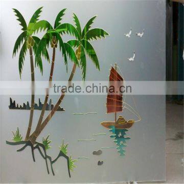 factory frosted pattern art bathroom door glass