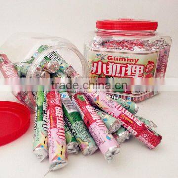 Long Stick Wrapper Fruit Flavour halal soft jelly candy gummy