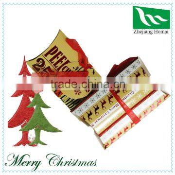 Merry Christmas pillow gift boxes with ribbon and paper