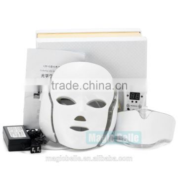 CE certificated 7 color LED wrinkle removal acne treatmen Facial Mask microcurrent masks for Anti-aging skin rejuvenation