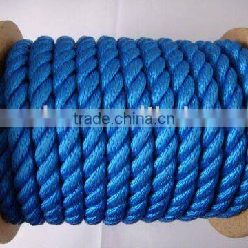 3-strand blue PP multifilament rope with reel packing