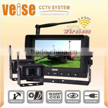 7inch digital 2.4g wireless surveillance camera system For Bus