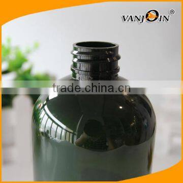 Empty 500ml Green Boston Round Plastic Lotion Bottle With Pump Dispenser photo-2