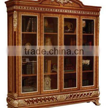 Exquisite Wood Carving Reading Table And Chair, Luxury Executive Office Furniture, Graceful Home Office Desk/ Bookcase photo-3