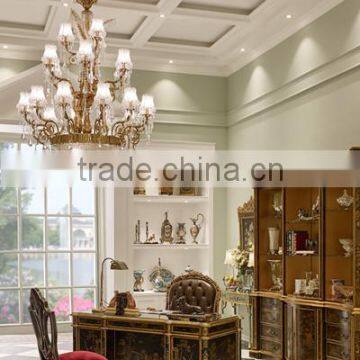 Retro Home Office Furniture, Exquisite Hand Painting Executive Desk With Chair, Classical Wood Carved Writing Table/Showcase photo-2
