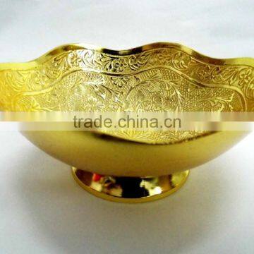 New Design wedding gift and return gift gold plated brass bowl