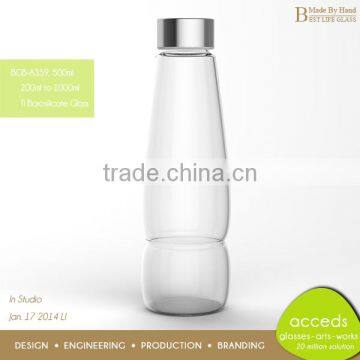 Eco-Friendly Handmade Borosilicate Green Glass Drink Bottle photo-2