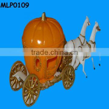 Wholesale Unique OEM Horses&Pumpkin Carriage Cake Stand