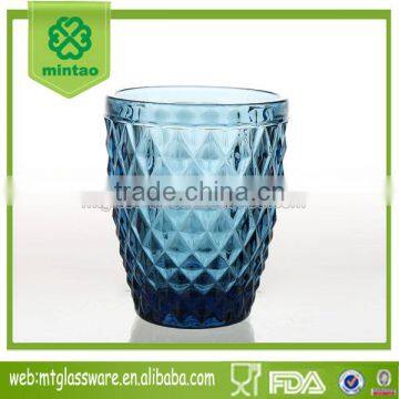 250ml top grade machine made diamond design water glass