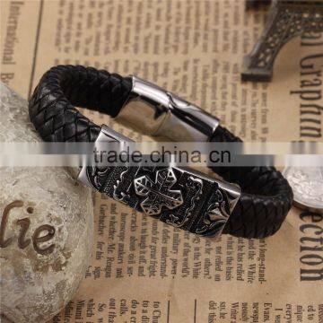 Small MOQ+Mix Designs +In Stock Can Custom Logo Rope Leather Bracelet Bracelet Custom Wholesale photo-2