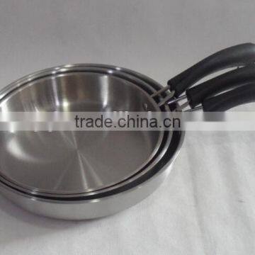 3 Pcs Stainless Steel Fry Pan/frying Pan Set